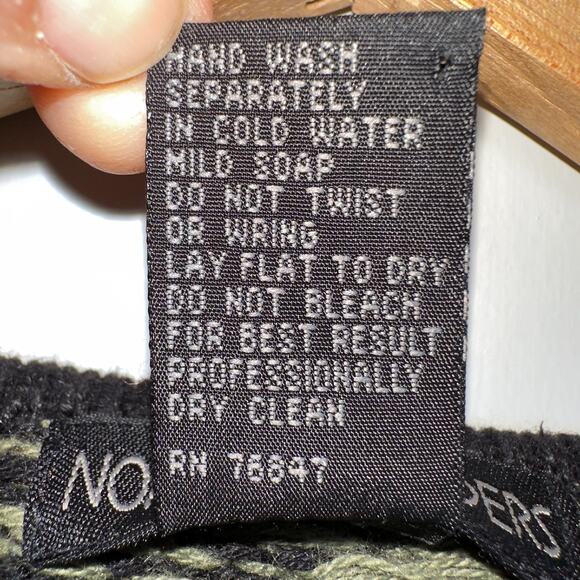 Nomadic Traders Cardigan Womens Medium Green Black Nordic Long Sleeve Zip Up - Picture 7 of 7